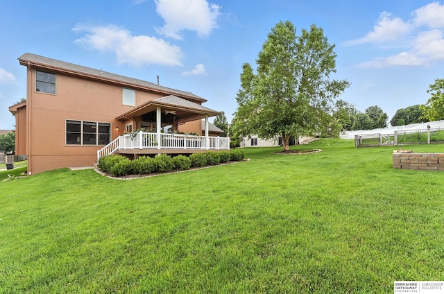 17534 Jefferson St, Omaha, NE 68135 - view of grassy yard featuring a deck