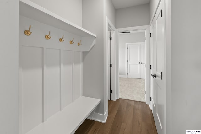 20976 Ogden St, Elkhorn, NE 68022 - mudroom featuring dark wood-style floors and baseboards