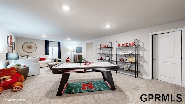 11470 Port Royal Dr, Papillion, NE 68046 - rec room with carpet floors and recessed lighting