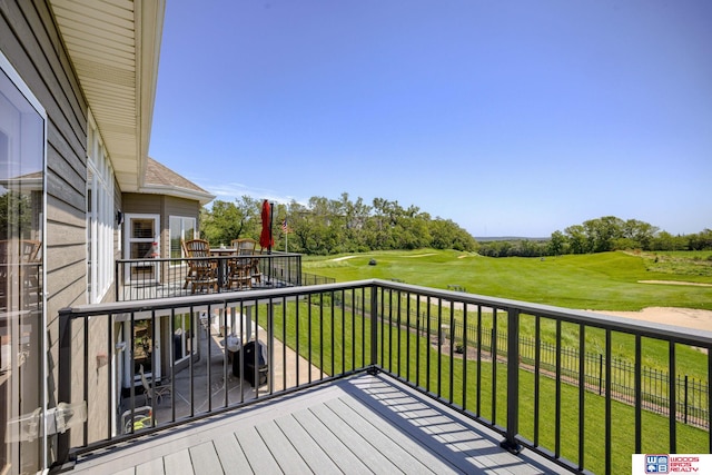 223 N Lakeview Way, Ashland, NE 68003 - deck with golf course view and a yard