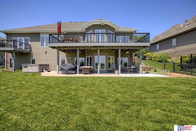 223 N Lakeview Way, Ashland, NE 68003 - back of house featuring a hot tub, a patio, and a deck