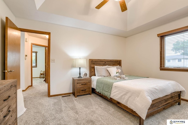 5001 W Sparrow Ln, Lincoln, NE 68528 - bedroom featuring light carpet and a ceiling fan