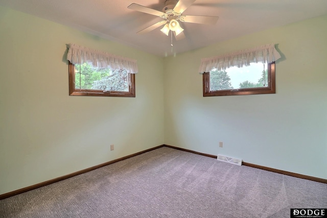 2204 Bramblewood Ln, Fremont, NE 68025 - spare room with healthy amount of natural light, a ceiling fan, and carpet flooring