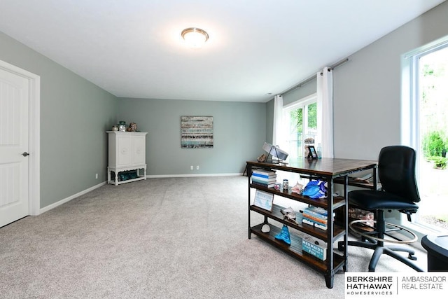 10818 S 109th St, Papillion, NE 68046 - office area featuring light carpet and baseboards