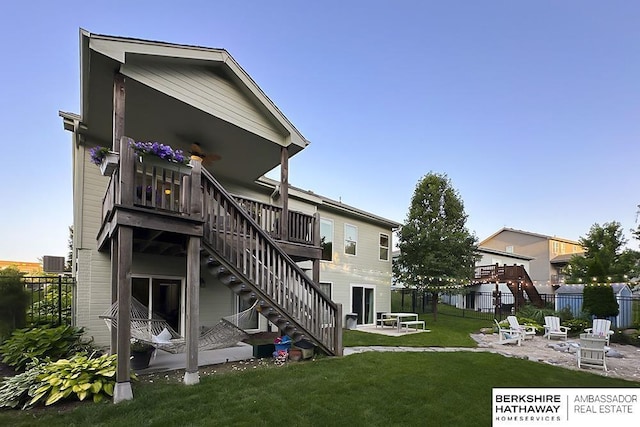 10818 S 109th St, Papillion, NE 68046 - back of house with a patio, stairs, a fire pit, and a deck