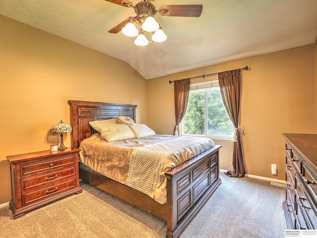 6015 S 163rd Cir, Omaha, NE 68135 - bedroom featuring carpet, lofted ceiling, and ceiling fan