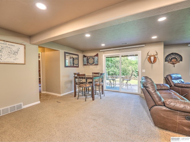 6015 S 163rd Cir, Omaha, NE 68135 - carpeted living room with recessed lighting and baseboards