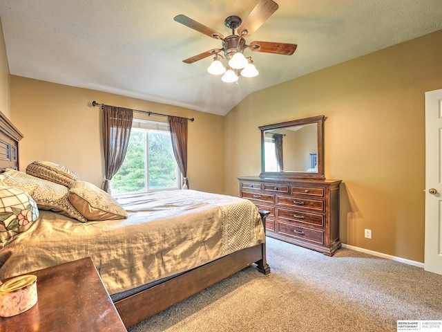 6015 S 163rd Cir, Omaha, NE 68135 - carpeted bedroom featuring lofted ceiling and a ceiling fan