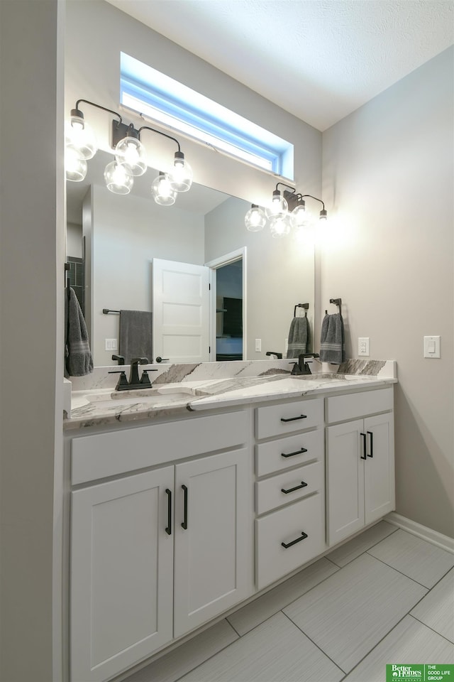 5017 N 209th St, Elkhorn, NE 68022 - full bath with double vanity, plenty of natural light, and tile patterned flooring