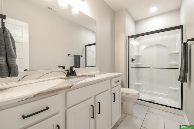 5017 N 209th St, Elkhorn, NE 68022 - full bath featuring a shower stall, vanity, and tile patterned floors