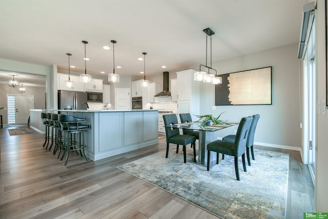 5017 N 209th St, Elkhorn, NE 68022 - dining space featuring light wood-type flooring and recessed lighting