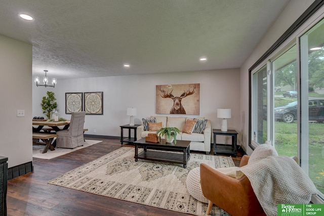 11680 Meredith Ave, Omaha, NE 68164 - living area with a chandelier, recessed lighting, and wood finished floors