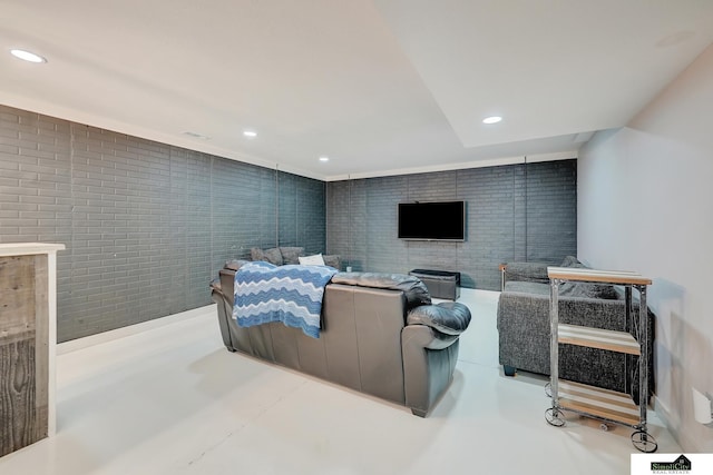 1015 Ridge Rd, Hickman, NE 68372 - living area with recessed lighting and concrete floors
