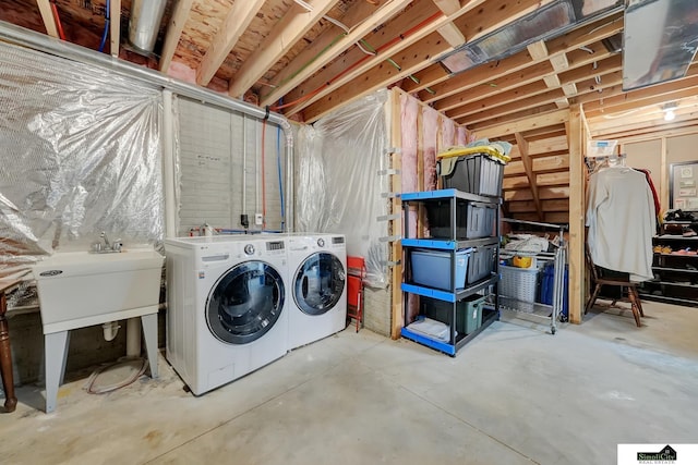 1015 Ridge Rd, Hickman, NE 68372 - unfinished basement featuring separate washer and dryer