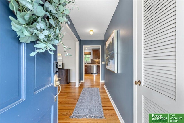 12079 Westover Rd, Omaha, NE 68154 - foyer entrance featuring light wood-style floors and baseboards