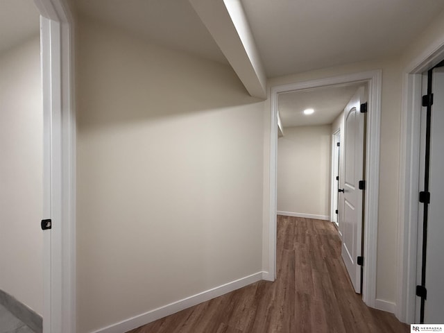 13910 Shirley St, Omaha, NE 68144 - hallway with dark wood-style flooring and recessed lighting
