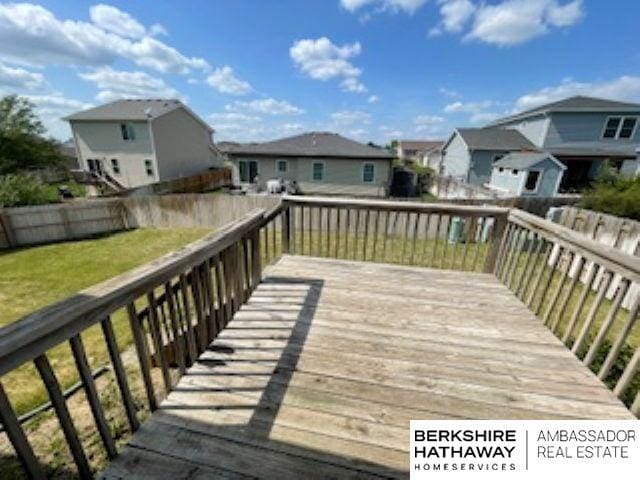 220 Orchard Pl, Hickman, NE 68372 - deck featuring a residential view and a fenced backyard