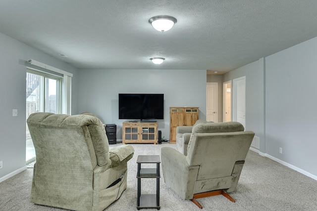 14562 Potter Cir, Bennington, NE 68007 - living area featuring carpet floors and a textured ceiling