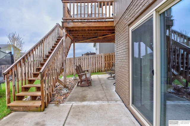 14562 Potter Cir, Bennington, NE 68007 - view of patio with stairway and a wooden deck