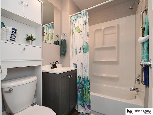 95 S Irving St, Fremont, NE 68025 - bathroom featuring shower / bathtub combination with curtain and vanity