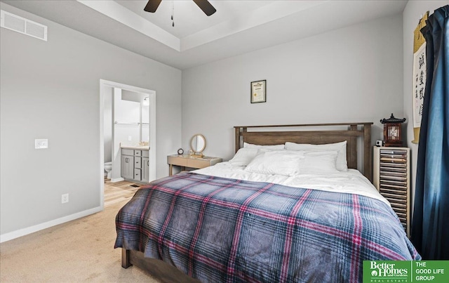 13512 S 55th St, Papillion, NE 68133 - carpeted bedroom featuring ensuite bath and ceiling fan