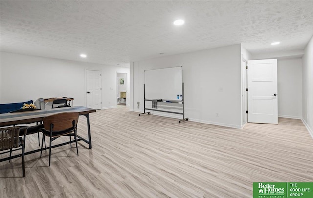 13512 S 55th St, Papillion, NE 68133 - office with light wood-type flooring, a textured ceiling, and recessed lighting