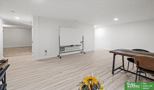 13512 S 55th St, Papillion, NE 68133 - office area featuring recessed lighting, wood finished floors, and a textured ceiling