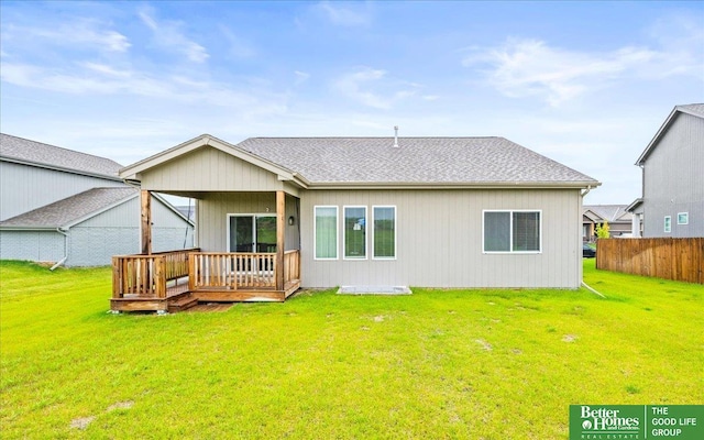 13512 S 55th St, Papillion, NE 68133 - back of house with a deck and roof with shingles