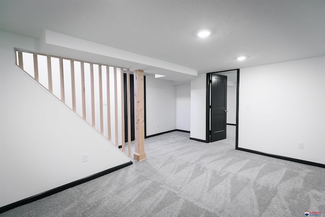 3018 S 42nd St, Lincoln, NE 68506 - finished below grade area featuring recessed lighting and light carpet