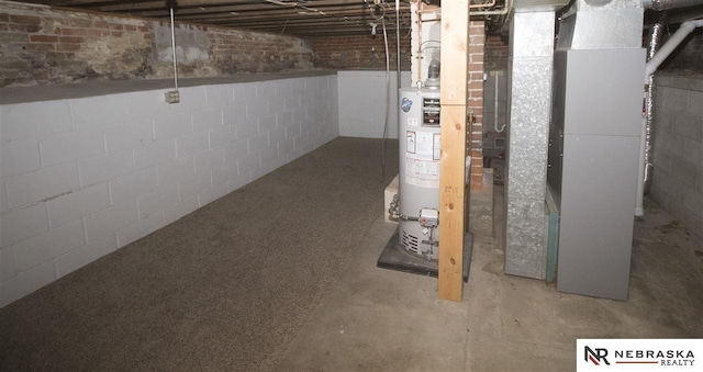 1548 E 5th St, Fremont, NE 68025 - unfinished basement featuring water heater and heating unit