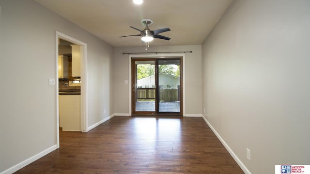 4211 S 36th St, Lincoln, NE 68506 - empty room featuring dark wood finished floors and a ceiling fan