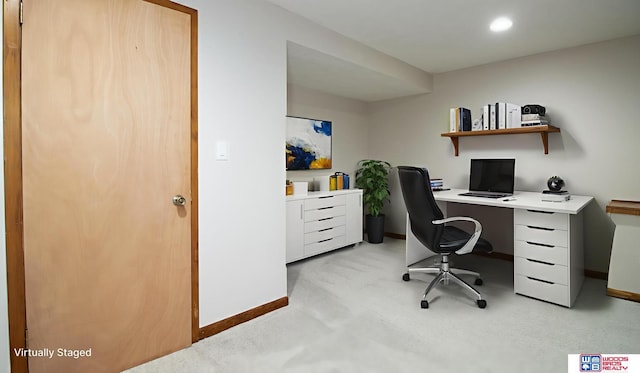 4211 S 36th St, Lincoln, NE 68506 - home office featuring light colored carpet and recessed lighting