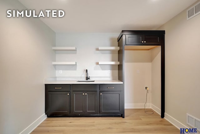 640 Eloise Ave, Lincoln, NE 68520 - kitchen featuring open shelves, light wood-style flooring, and light countertops