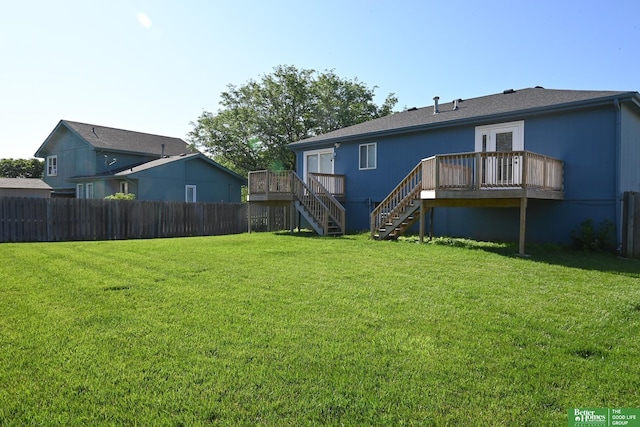 2412 Lewis And Clark Rd, Bellevue, NE 68123 - view of yard with stairway and a deck