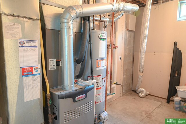 2412 Lewis And Clark Rd, Bellevue, NE 68123 - utility room with gas water heater