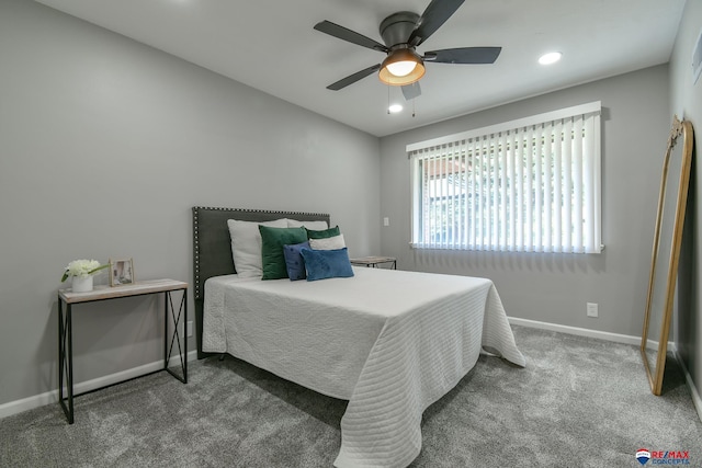 1210 S 44th St, Lincoln, NE 68510 - carpeted bedroom with recessed lighting and a ceiling fan