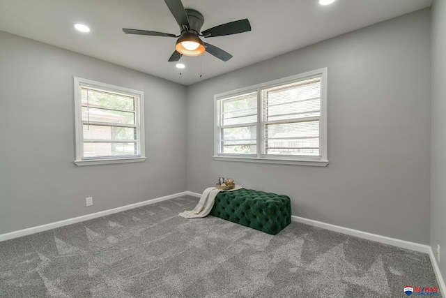 1210 S 44th St, Lincoln, NE 68510 - unfurnished room featuring healthy amount of natural light, carpet, a ceiling fan, and recessed lighting