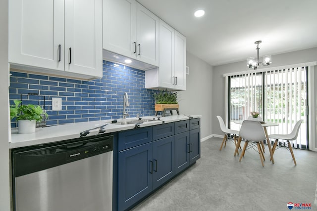 1210 S 44th St, Lincoln, NE 68510 - kitchen with dishwasher, backsplash, and white cabinetry
