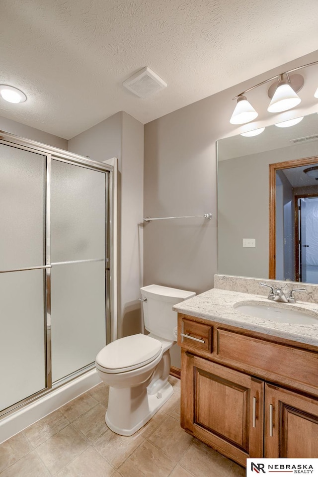 8023 S 193rd St, Gretna, NE 68028 - full bath with vanity, a stall shower, and a textured ceiling