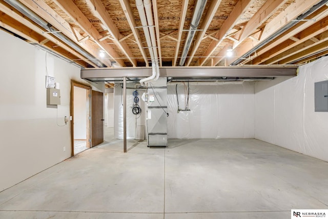 8023 S 193rd St, Gretna, NE 68028 - unfinished basement with electric panel and heating unit