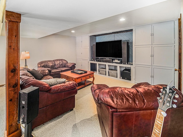 7533 Sherman St, Lincoln, NE 68506 - carpeted living area with recessed lighting