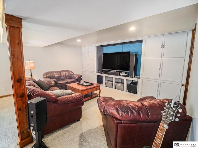 7533 Sherman St, Lincoln, NE 68506 - carpeted living room featuring recessed lighting