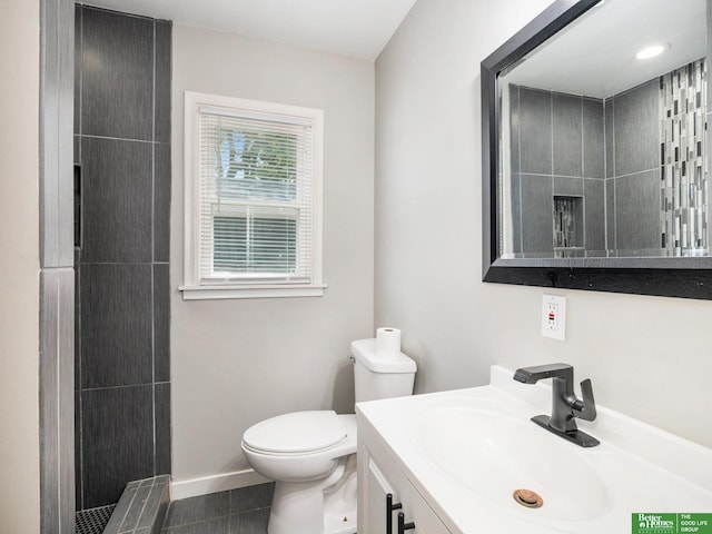 5075 Frances St, Omaha, NE 68106 - full bathroom featuring vanity, tile patterned floors, and a shower