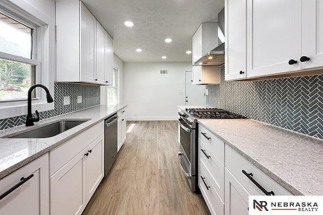 1113 S 94th St, Omaha, NE 68124 - kitchen with appliances with stainless steel finishes, white cabinetry, recessed lighting, and decorative backsplash