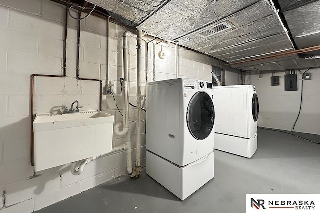 1113 S 94th St, Omaha, NE 68124 - laundry room featuring washer and clothes dryer and electric panel