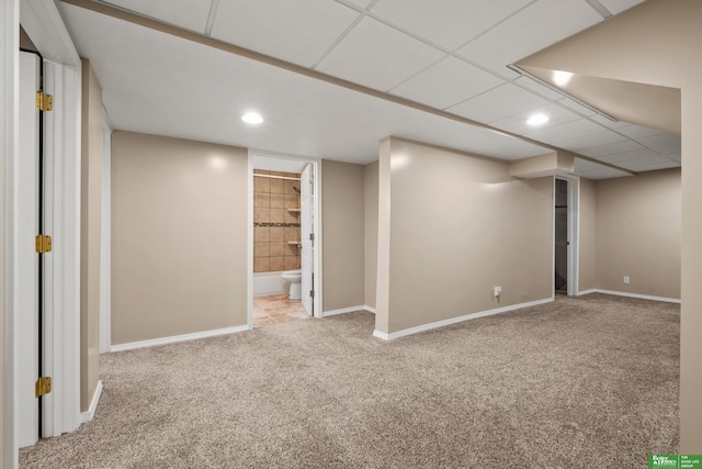 4516 S 33rd St, Omaha, NE 68107 - finished below grade area with carpet floors and recessed lighting