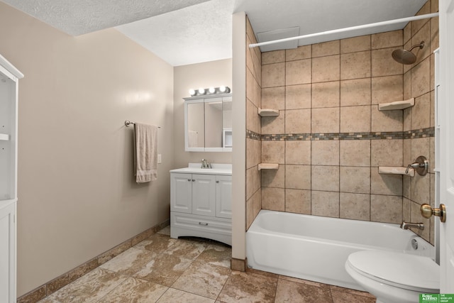 4516 S 33rd St, Omaha, NE 68107 - full bath with vanity, bathtub / shower combination, and a textured ceiling