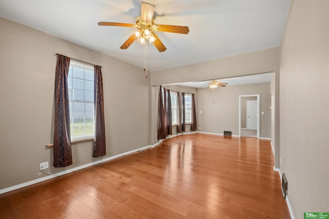 4516 S 33rd St, Omaha, NE 68107 - unfurnished room with ceiling fan and light wood finished floors