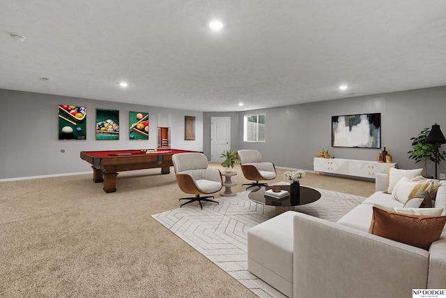 20709 Larimore Ave, Elkhorn, NE 68022 - carpeted living area featuring recessed lighting and billiards table
