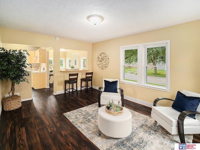 4308 N 70th St, Lincoln, NE 68507 - living area with dark wood-style flooring and a textured ceiling